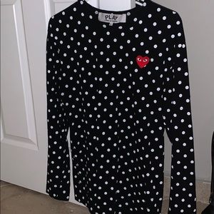 black polka dot comme des garcons shirt